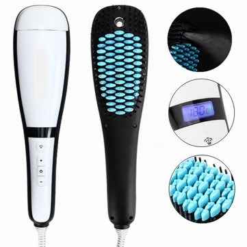 Electric LCD Spray Fast Hair Straightener Comb 