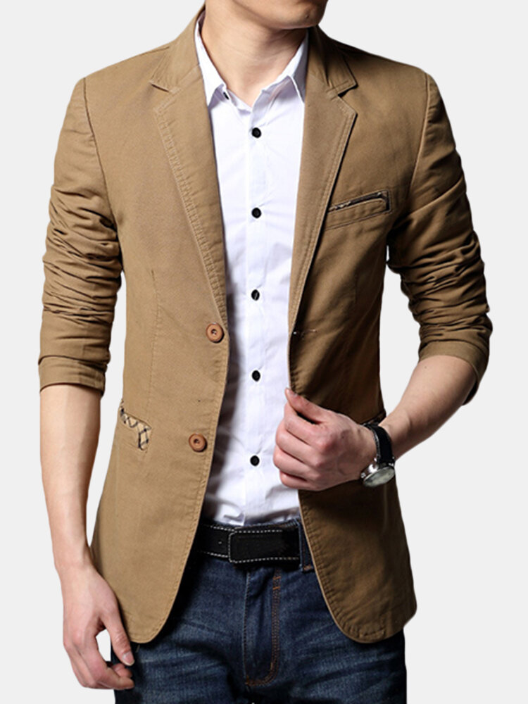 Slim Fit Patchwork Plus Size Business Casual Blazer Suit for Men - NewChic
