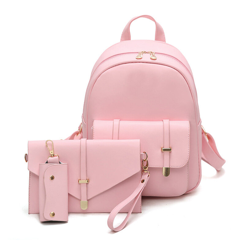 3 PCS PU Leather Women Backpacks Students Schoolbags Online - NewChic