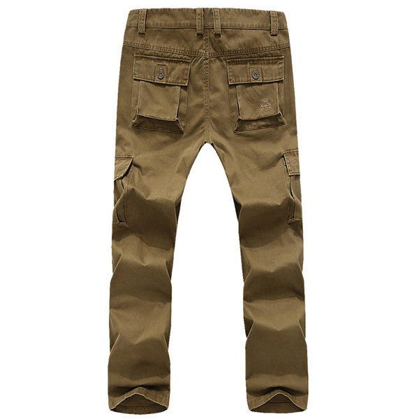 Mens Outdoor Multi-pockets Wear-resisting Cargo Pants Soild Color ...