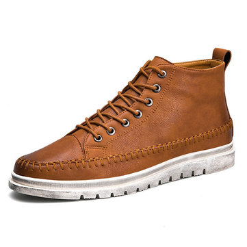 Men's Hand Stitching Splicing Stylish Casual Ankle Boots