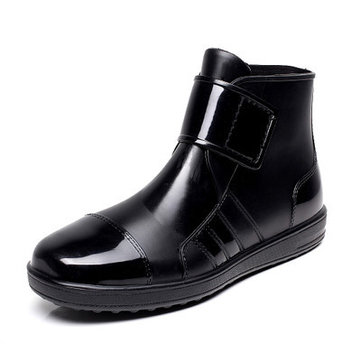Men's Fashion Hook Loop Non-slip Waterproof Short Rain Boots