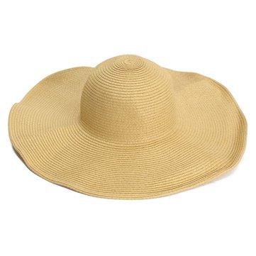 Female Summer Sunshade Large Wide Floppy Brim Straw Beach Hats 